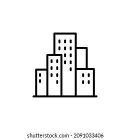 City, Town, Urban Line Icon, Vector, Illustration, Logo Template. Suitable For Many Purposes.