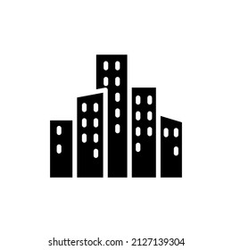 City, Town, Urban Solid Icon Vector Illustration Logo Template. Suitable For Many Purposes.