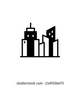 City, Town, Urban Solid Line Icon Vector Illustration Logo Template. Suitable For Many Purposes.