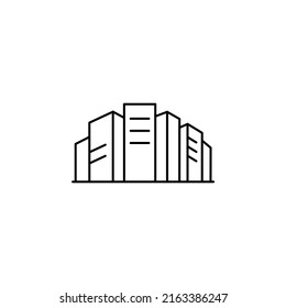 City, Town, Urban Thin Line Icon Vector Illustration Logo Template. Suitable For Many Purposes.