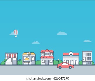 Ilustración de la ciudad, vector de ciudad