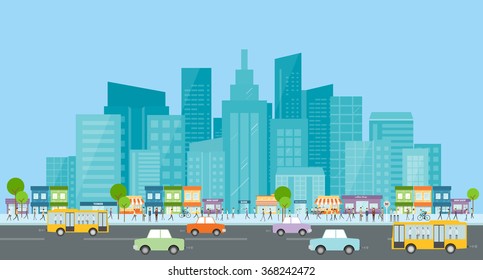 City traffic .people business in city .business communication.crowd on street.city life.