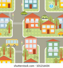 city traffic seamless pattern