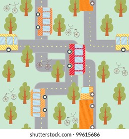 city traffic seamless pattern