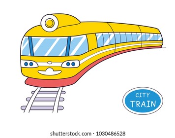 City train or subway cartoon