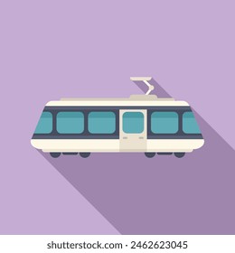 City train tram icon flat vector. Electric movement. Rail transport