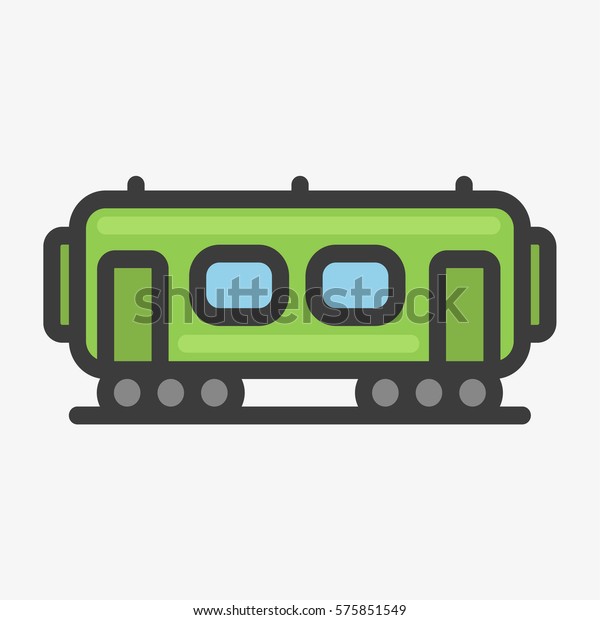 City Train Wagon Minimal Colored Flat Line\
Stroke Icon Pictogram Symbol\
Illustration