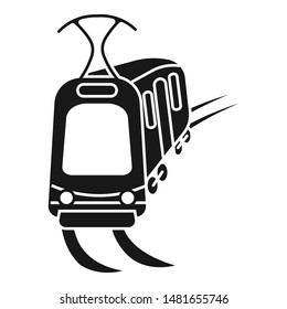 City tram car icon. Simple illustration of city tram car vector icon for web design isolated on white background