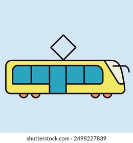 City tram vector icon. Graph symbol for travel and tourism web site and apps design, logo, app, UI