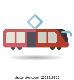 City tram vector isolated icon. Graph symbol for travel and tourism web site and apps design, logo, app, UI