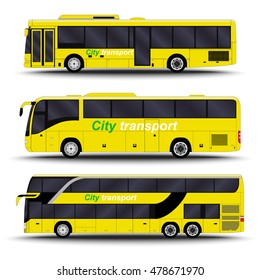 city transport. Bus side view.