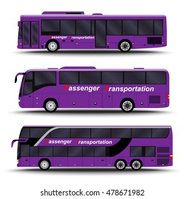 city transport. Bus side view.