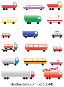 city transport equipment, symbols and design elements