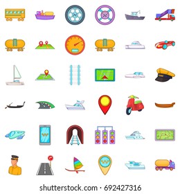 City transport icons set. Cartoon style of 36 city transport vector icons for web isolated on white background