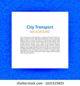 City Transport Paper Template. Vector Illustration of Outline Design.