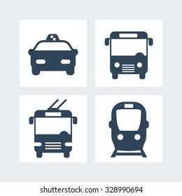 Stadtverkehr, einfache Symbole, Vektorgrafik
