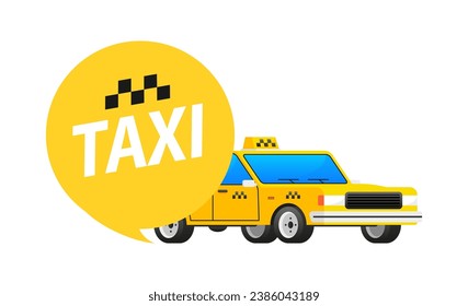 City Transport - Yellow Taxi Cab Graphic Design. Vector stock illustration