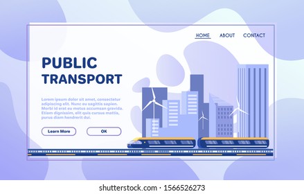 City transportation flat illustration. Different public transport. Subway, metro. Eco vehicles. Urban ecology concept