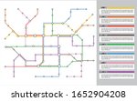 City transportation vector scheme. Metro underground map. Crossrail map design template. Subway tube map. 