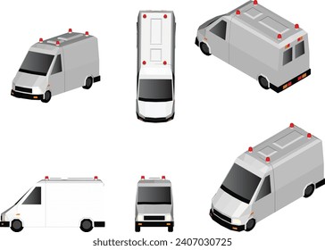 City travel cars and various transport vehicles in many perspectives.