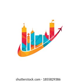 City travel vector logo design. Travel town logo icon design.