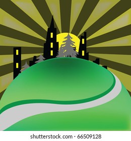city with tree
