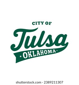 City of Tulsa lettering design. Tulsa, Oklahoma typography design. Vector and illustration.