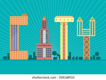 City typography. vector illustration