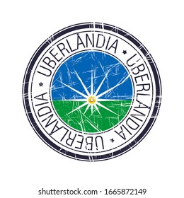 City of Uberlandia, Brazil postal rubber stamp, vector object over white background
