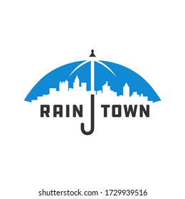 City umbrella vector logo design