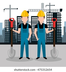 city under construction cityscape background icon vector illustration design