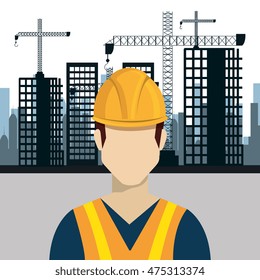 city under construction cityscape background icon vector illustration design