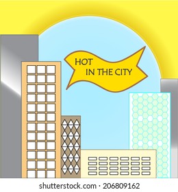 city under the sun vector illustration