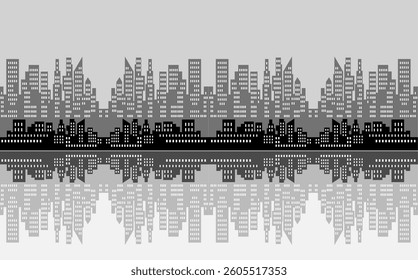 city ​​modern urban landscape 2d symbol