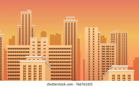 City Urban Landscape Vector Illustration Stock Vector (Royalty Free ...