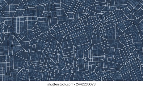 Mapa abstracto de calles y caminos urbanos de la ciudad. Concepto de planificación y cartografía de una ruta de viaje utilizando. Ilustración vectorial plana