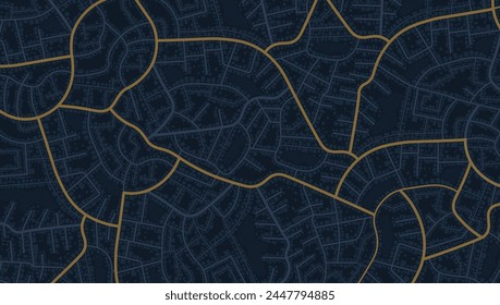 City urban roads and streets abstract map downtown district map. Concept of planning and mapping a travel route using. Flat vector illustration