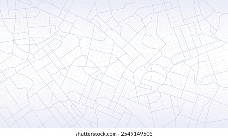 Carreteras urbanas de la ciudad y calles abstractas mapa del distrito del centro. Geolocalización de su ubicación en el mapa con el río y la cuadrícula. Concepto de planificación y mapeo de un viaje. Ilustración vectorial plana