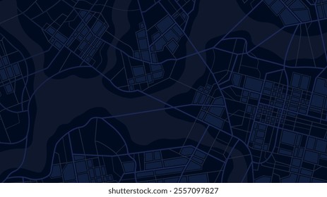 City urban roads and streets abstract map downtown district map with river. Concept of planning and mapping a travel. Flat vector illustration