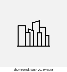 City, urban, skyscraper line icon, vector, illustration, logo template. Suitable for many purposes.