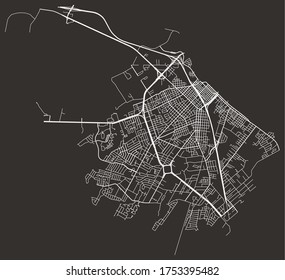 City urban vector map of Alexandria, Louisiana, United States, downtown plan with suburbs, transport network
