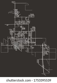 City urban vector map of Casa Grande, Arizona, United States, downtown plan with suburbs, transport network