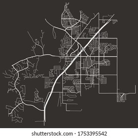 City urban vector map of Cedar Hill, Texas, United States, downtown plan with suburbs, transport network
