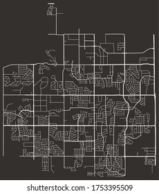 City urban vector map of DeSoto, Texas, United States, downtown plan with suburbs, transport network