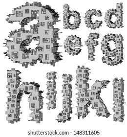 City Vector 3D Alphabet