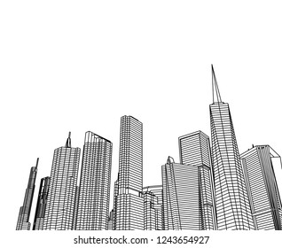city vector 3d illustration