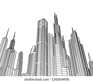city vector 3d illustration