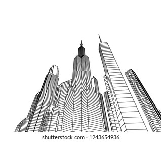 city vector 3d illustration