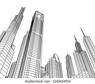 city vector 3d illustration