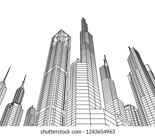 City Vector 3d Illustration Stock Vector (Royalty Free) 1243654963 ...